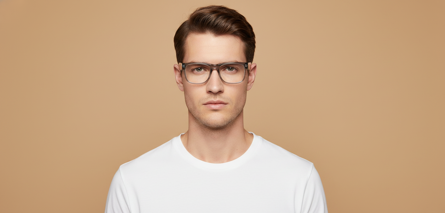 Modelo masculino llevando Gafas Graduadas Prada PR22ZV 16Z1O1 53 17