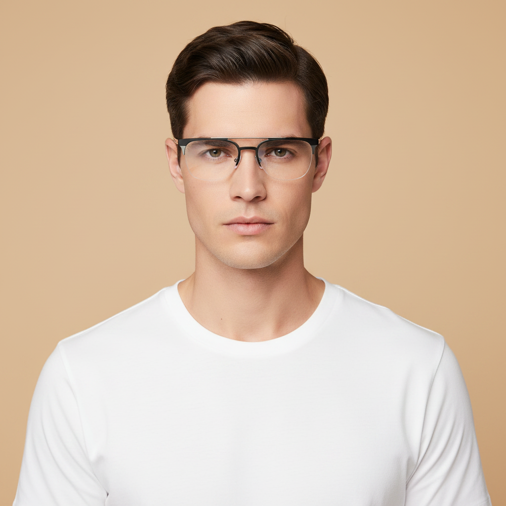 Modelo masculino llevando Gafas Graduadas Prada PR63UV 1AB1O1 54 19