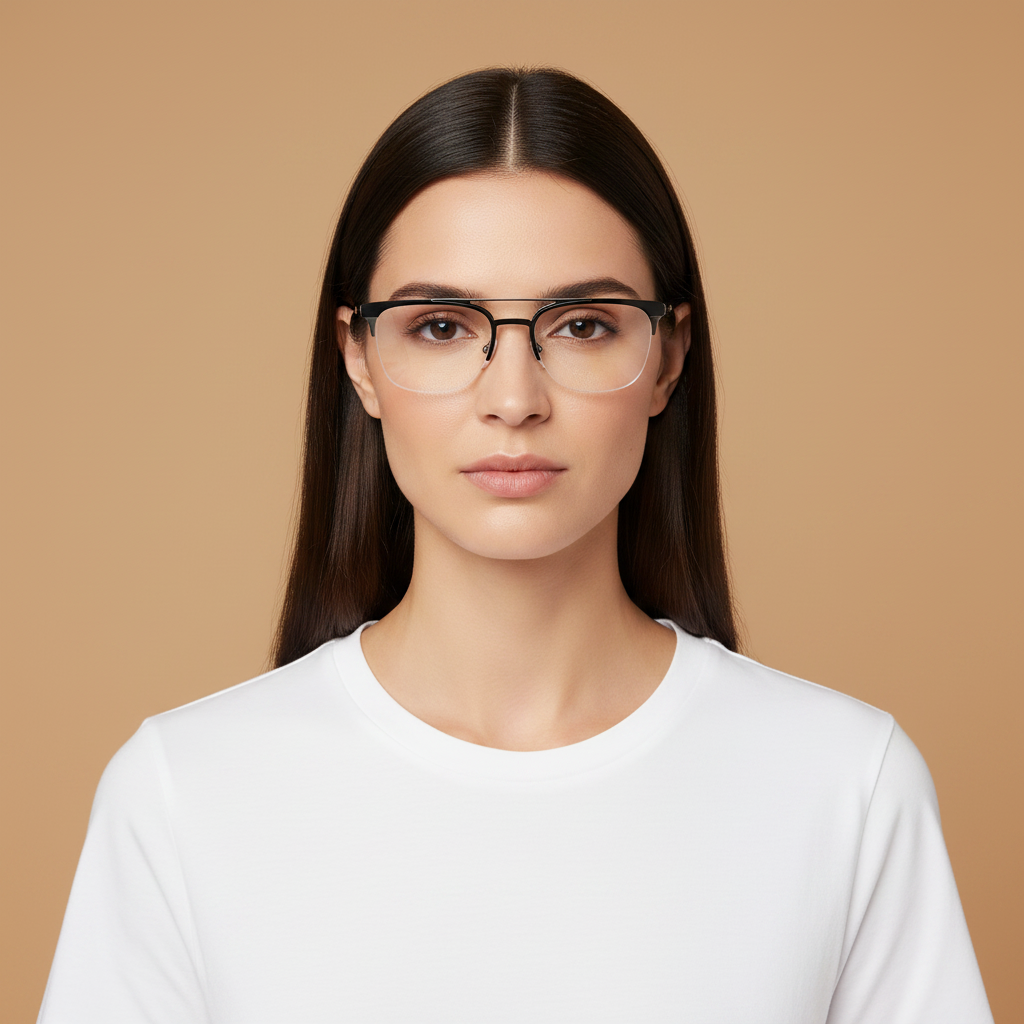Modelo femenino llevando Gafas Graduadas Prada PR63UV 1AB1O1 54 19