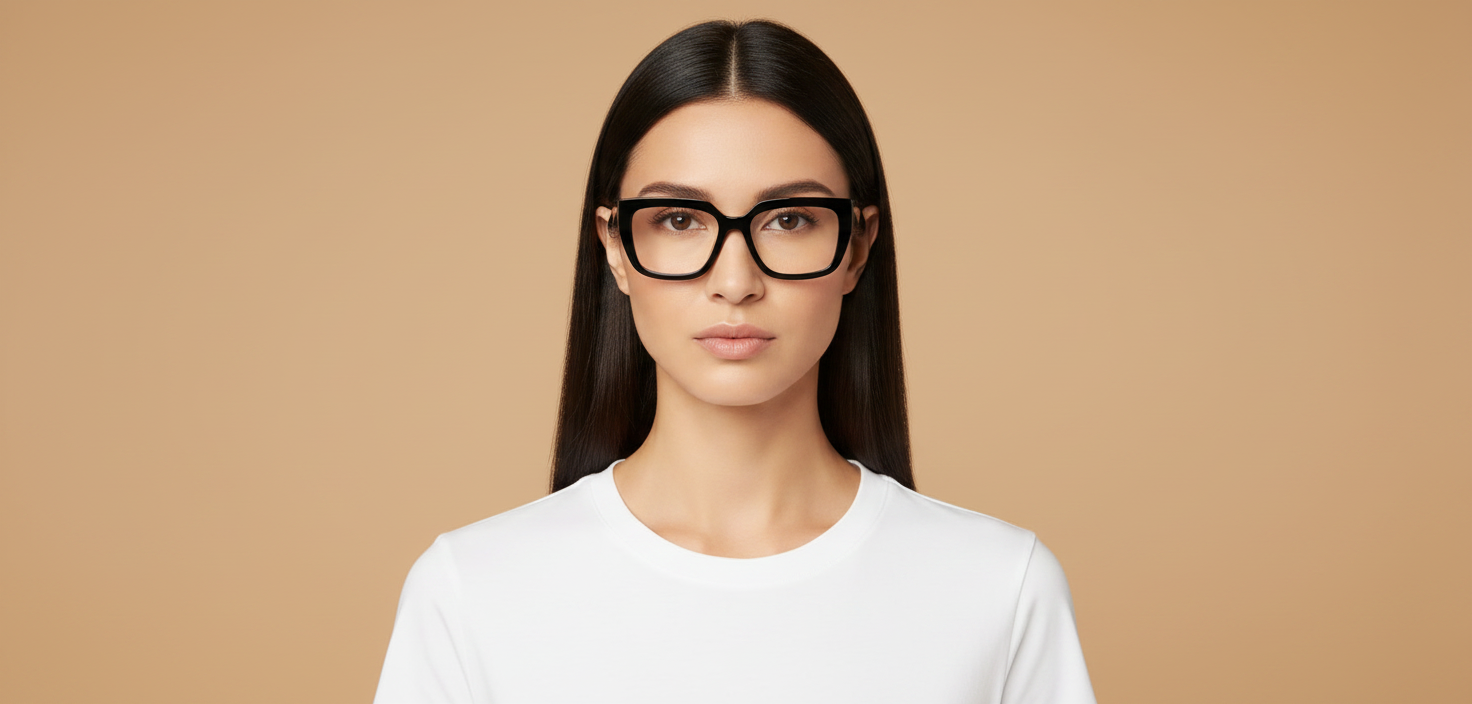 Modelo femenino llevando Gafas Graduadas Prada PRA03V 13P1O1 50 18