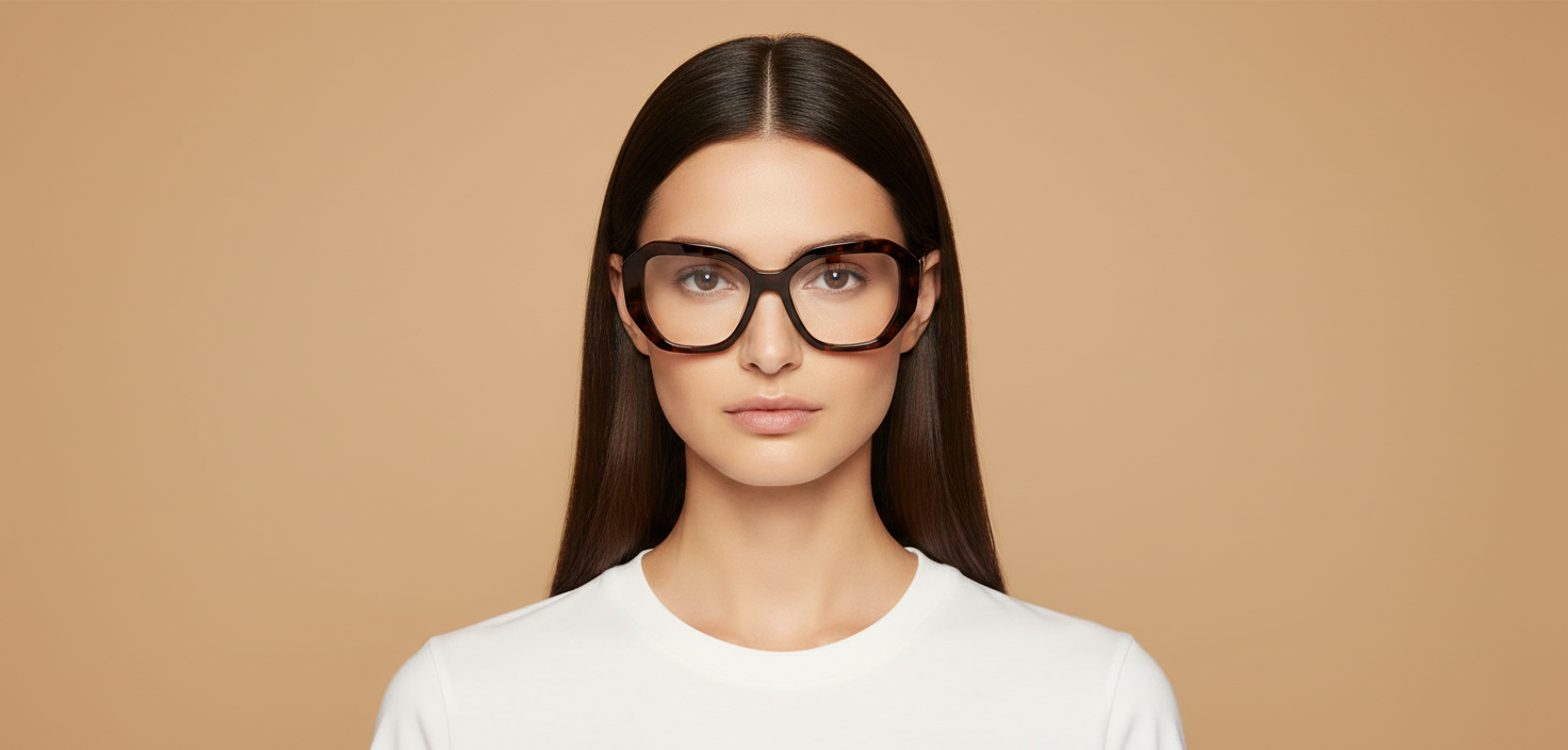 Modelo femenino llevando Gafas Graduadas Prada PRA07V 16N1O1 50 17