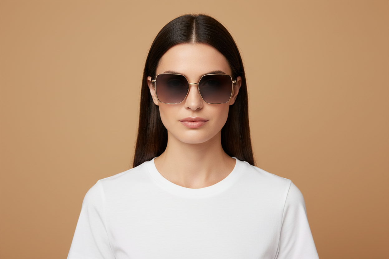 Modelo femenino llevando Gafas de Sol Ralph Lauren RA4132 91168G 58 15