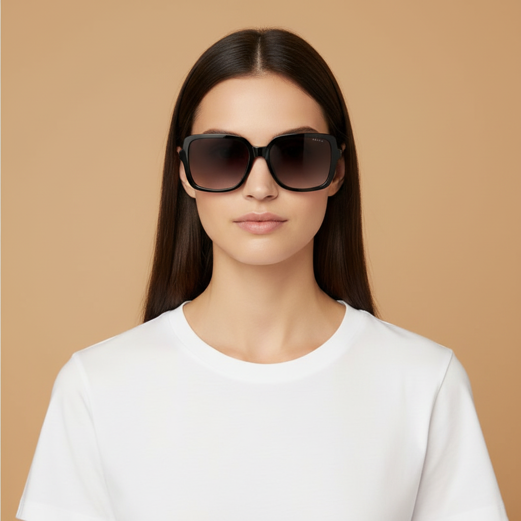 Female model wearing Sunglasses Ralph Lauren RA5333U 50018G 56 17