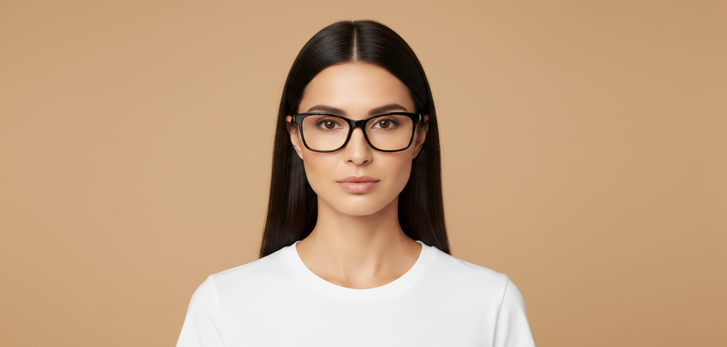 Modelo femenino llevando Gafas Graduadas Ralph Lauren RA6233U 5001 54 16