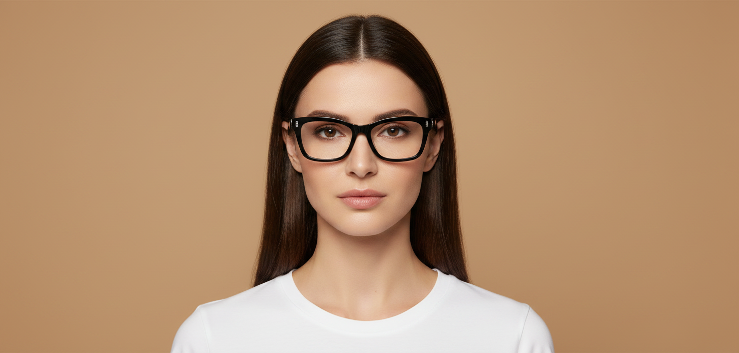 Modelo femenino llevando Gafas Graduadas Ralph Lauren RA7154U 5001 54 17