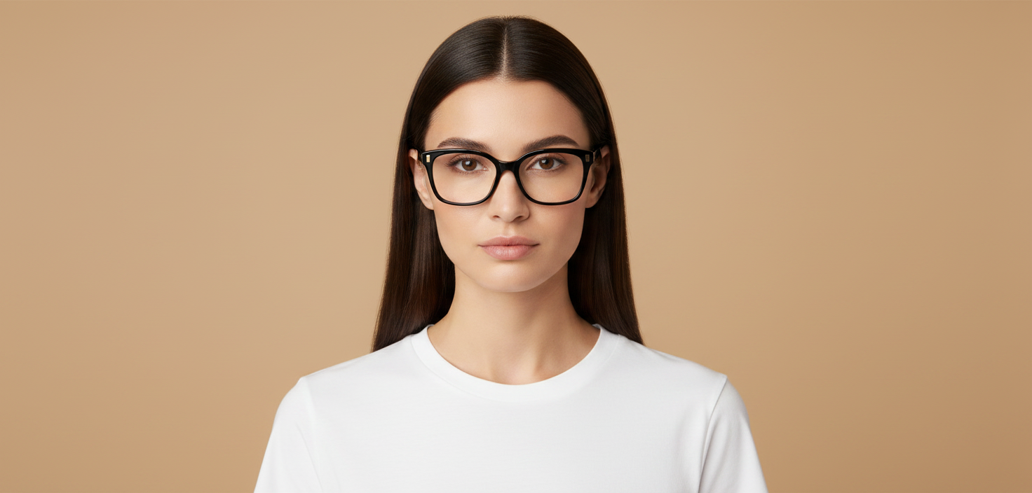 Modelo femenino llevando Gafas Graduadas Ralph Lauren RA7174U 5001 55 17