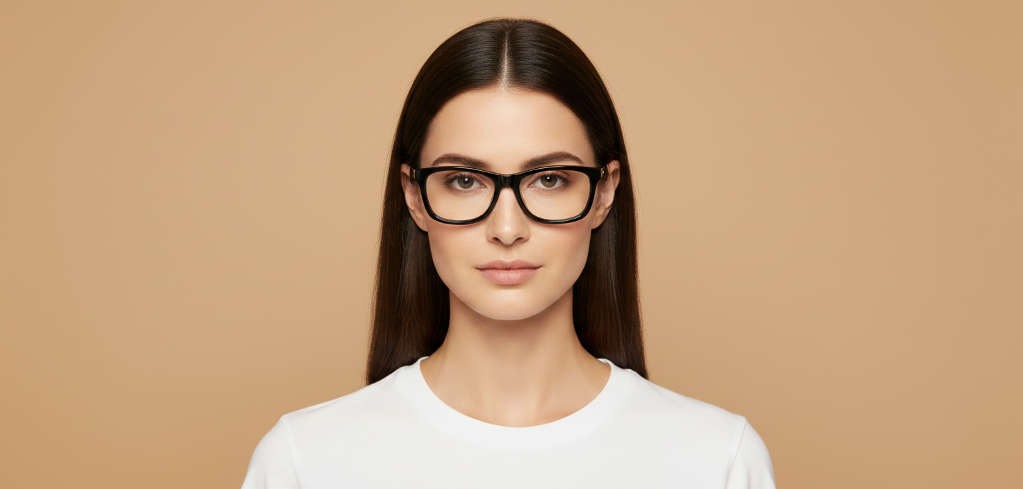 Weibliches Modell trägt Korrektionsbrillen Ralph Lauren RA7039 1081 51 16