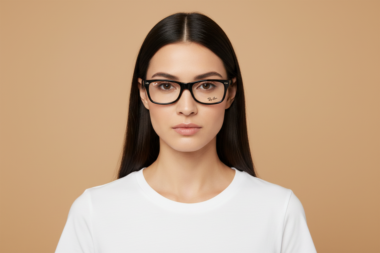 Женская модель в Очки для зрения Ray-Ban RX5228 2000 50 17