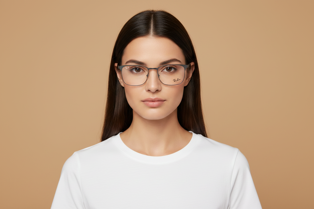 Modèle femme portant Lunettes de Vue Ray-Ban RX6363 2553 54 18