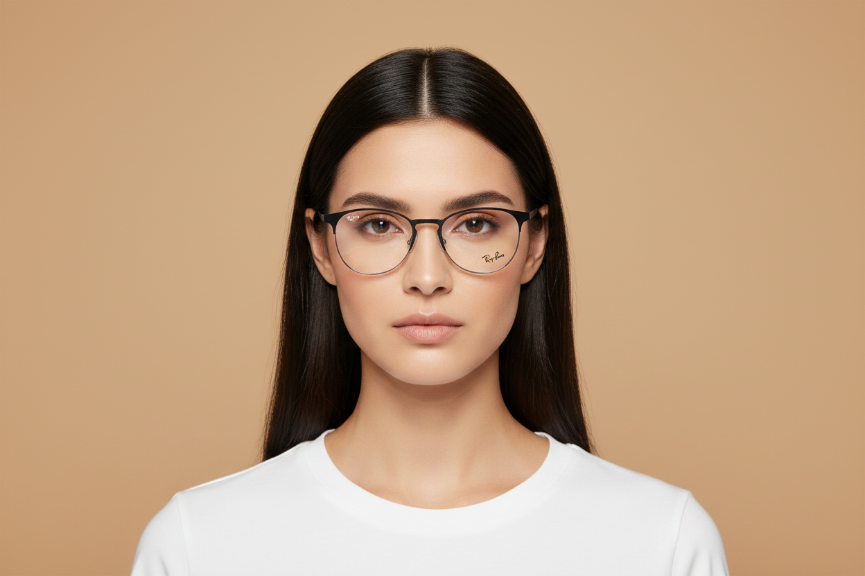 Female model wearing Ray-Ban RX6375 2861 51 18 Prescription Glasses