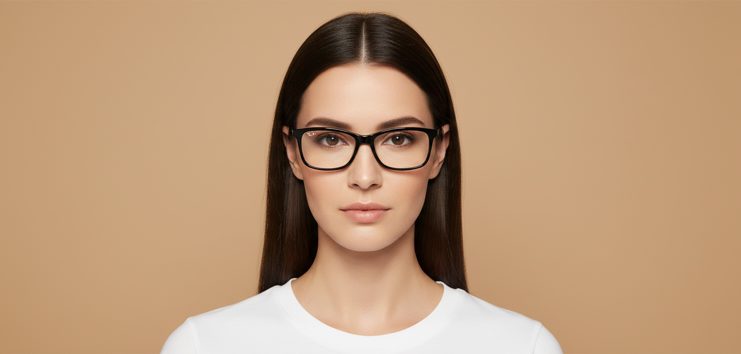Modelo femenino llevando Gafas Graduadas Ray-Ban RX7047 2000 56 17