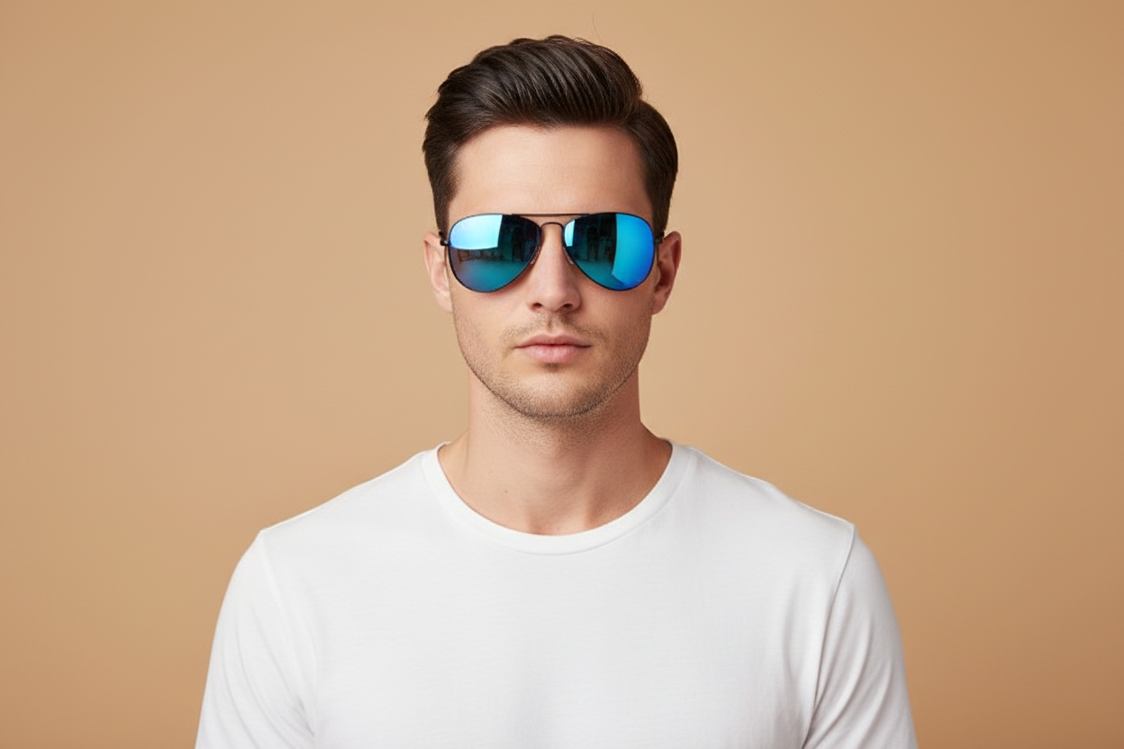 Мужская модель в Солнцезащитные очки Ray-Ban Aviator Junior RJ9506 201/55 50 13