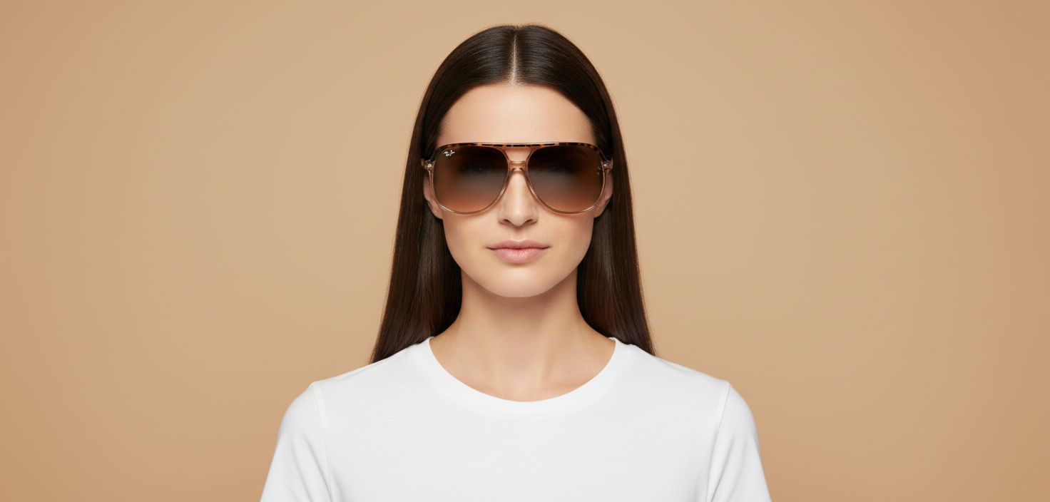 Modelo femenino llevando Gafas de Sol Ray-Ban Bill RB2198 129251 60 14