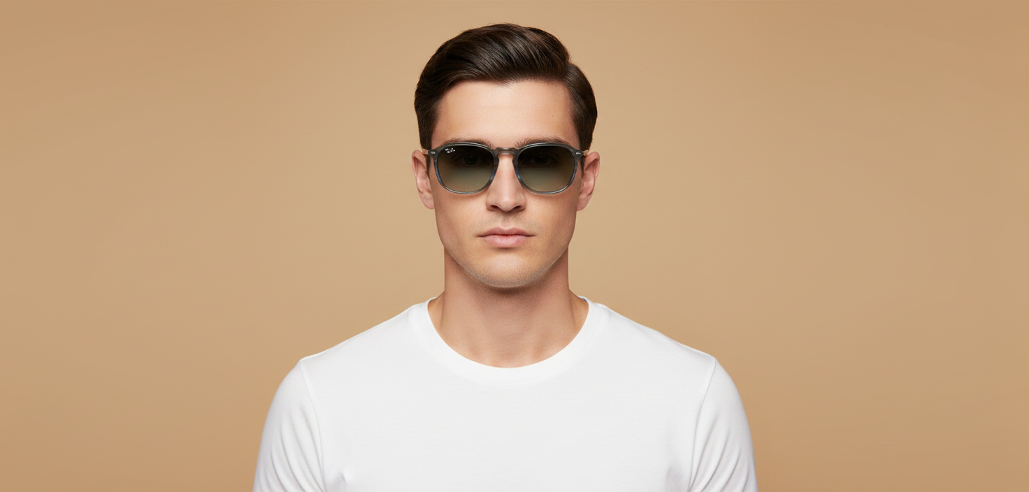 Modelo masculino llevando Gafas de Sol Ray-Ban RB2203 1391GK 55 20