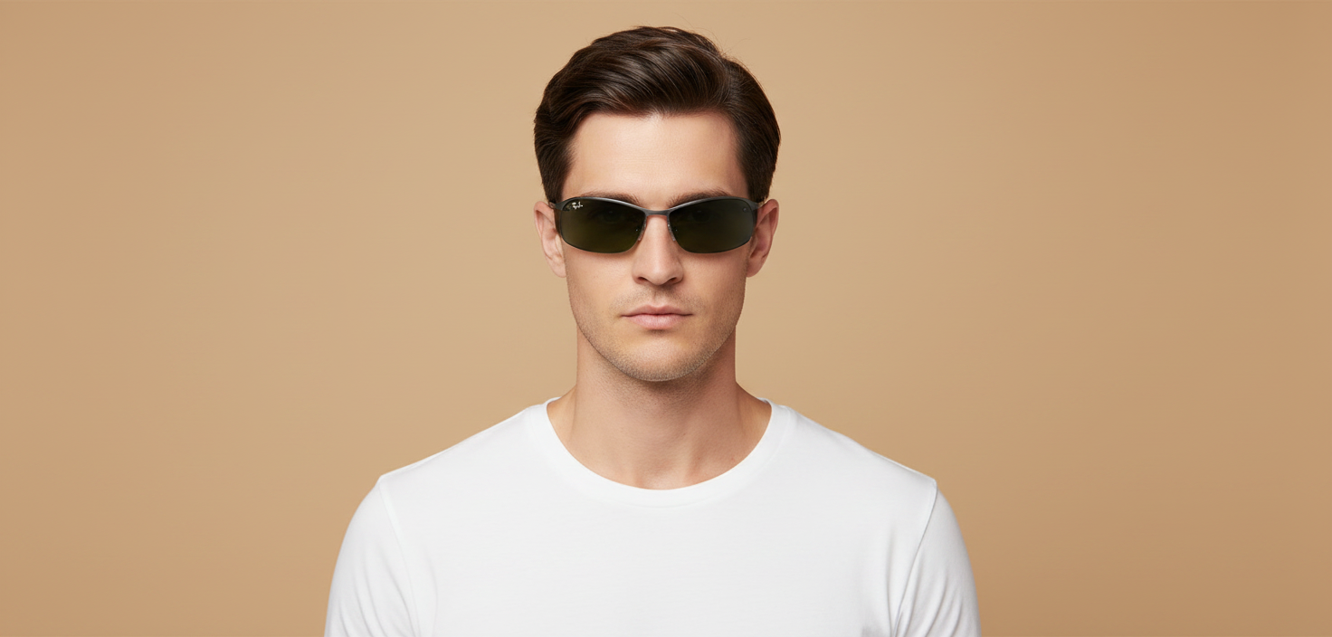 Modelo masculino llevando Gafas de Sol Ray-Ban RB3183 004/71 63 15
