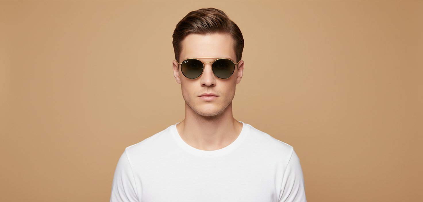 Modelo masculino llevando Gafas de Sol Ray-Ban RB3647N 923871 51 22