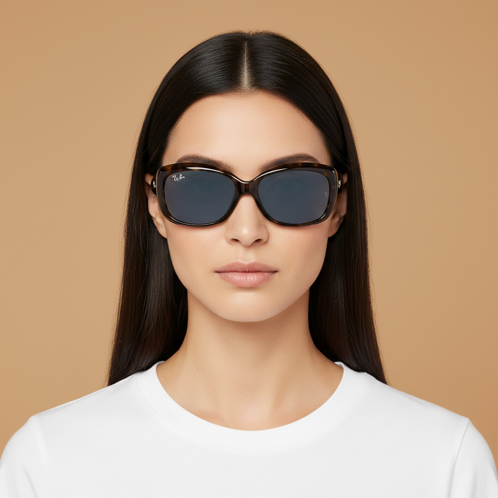 Modèle femme portant Lunettes de Soleil Ray-Ban Jackie Ohh RB4101 710/56 58 17