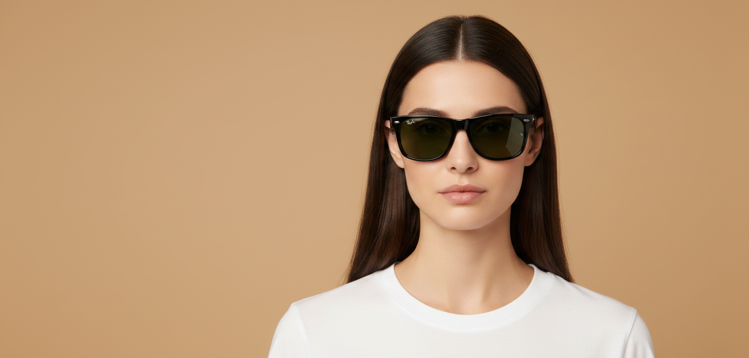 Modelo femenino llevando Gafas de Sol Ray-Ban Justin RB4165 601/71 54 16
