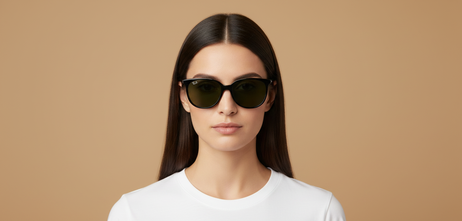 Modelo femenino llevando Gafas de Sol Ray-Ban RB4378 601/71 54 16