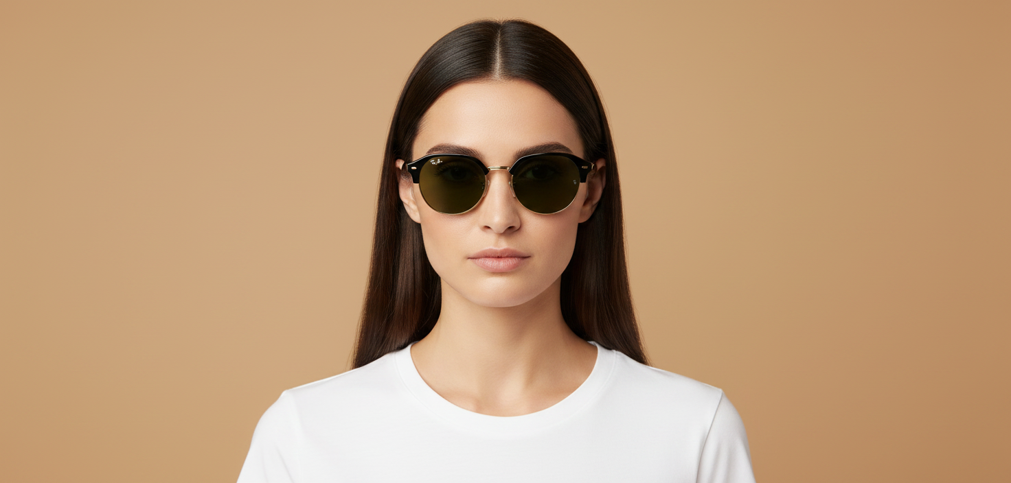 Modelo femenino llevando Gafas de Sol Ray-Ban RB4429 601/31 55 20