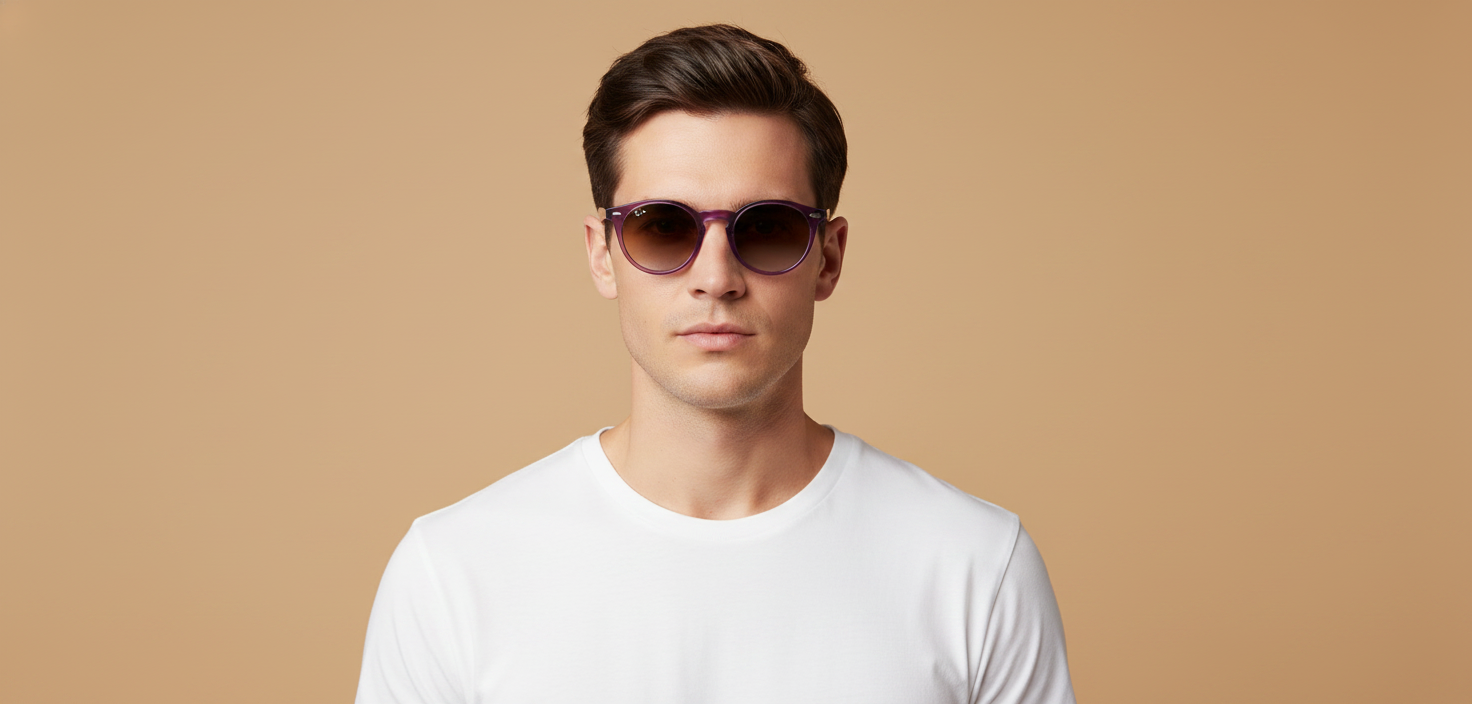 Modelo masculino llevando Gafas de Sol Ray-Ban Junior RJ9064 706468 44 19