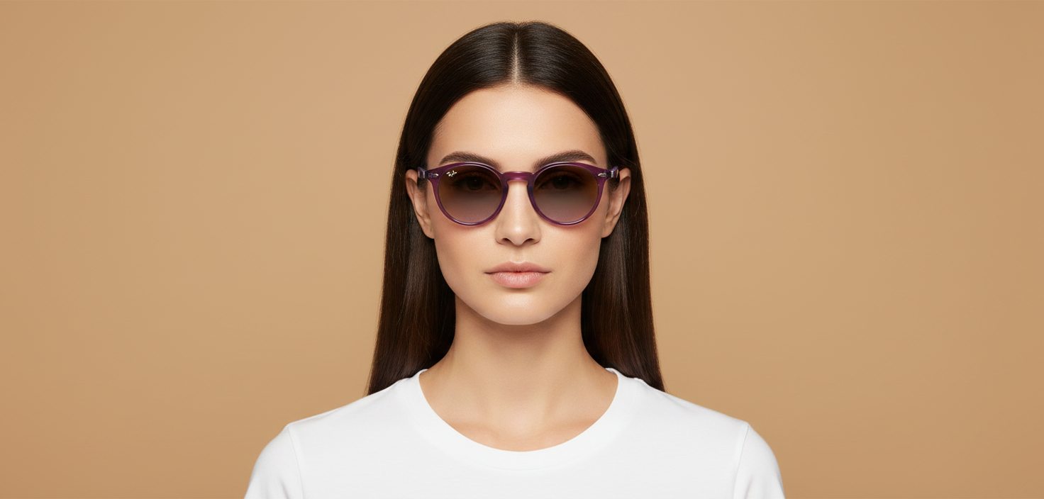 Modelo femenino llevando Gafas de Sol Ray-Ban Junior RJ9064 706468 44 19