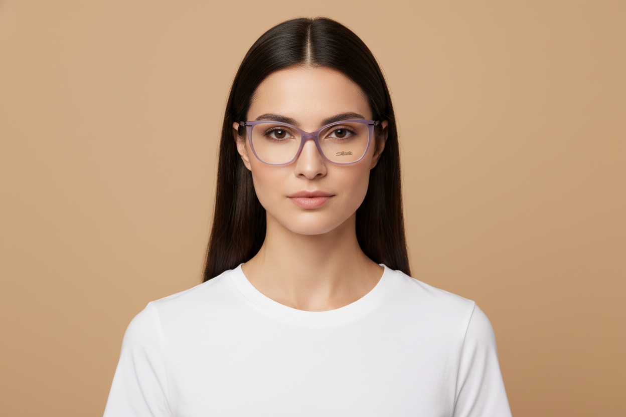 Weibliches Modell trägt Korrektionsbrillen Silhouette Infinity View 1610 75 4040 55 16