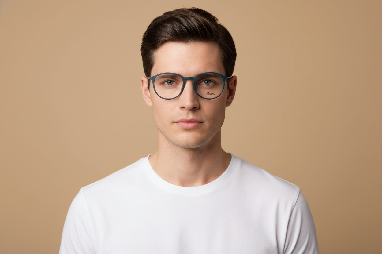 Modelo masculino llevando Gafas Graduadas Silhouette SPX Illusion 2931 75 5040 51 18
