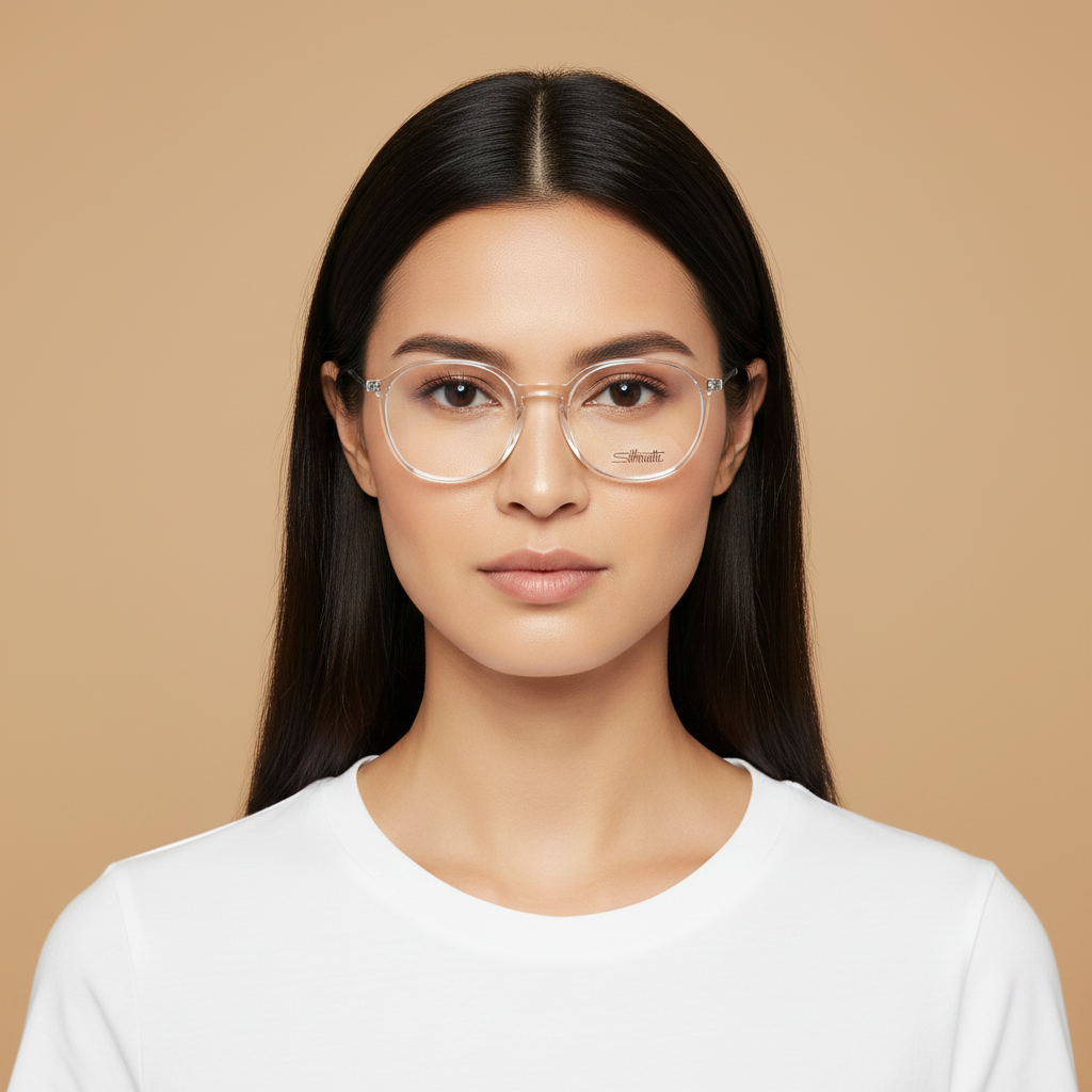 Modelo femenino llevando Gafas Graduadas Silhouette Illusion 2983/75 1000