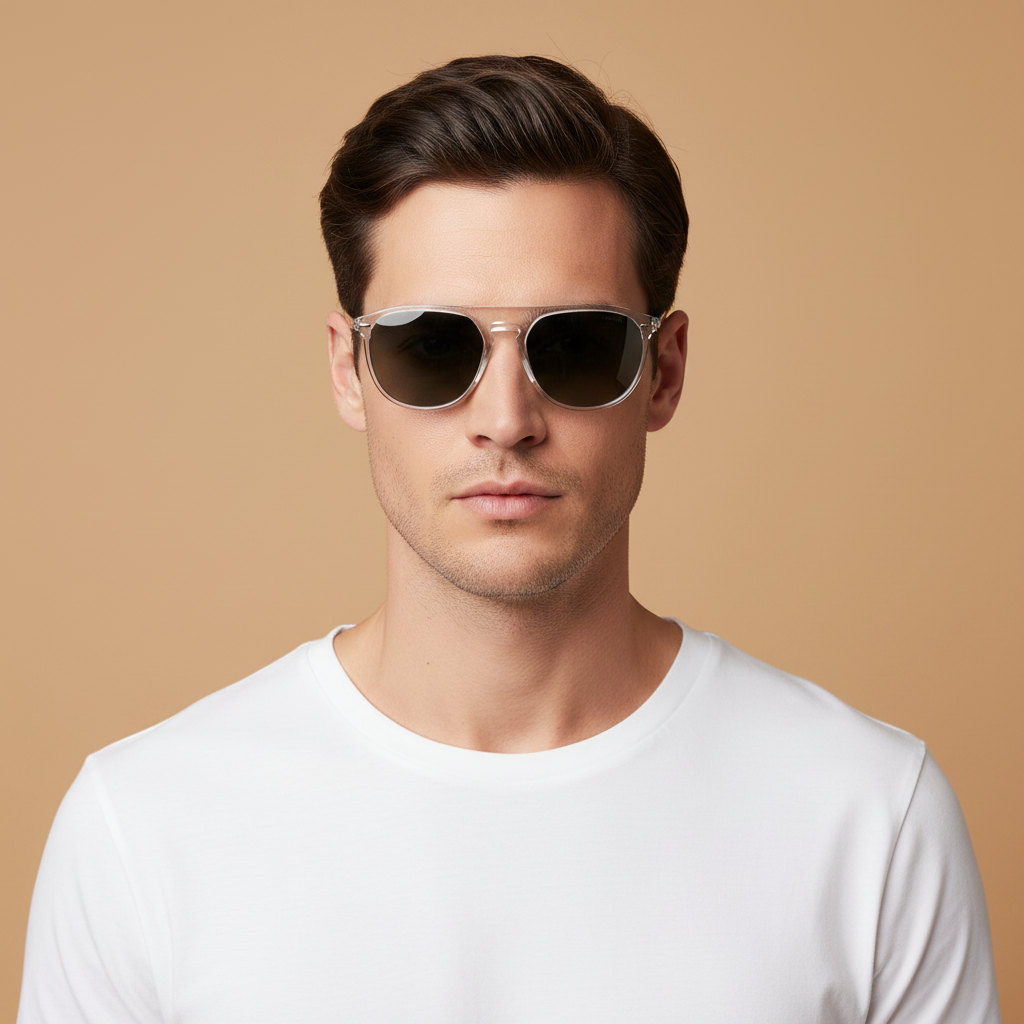 Modelo masculino llevando Gafas de Sol Silhouette Antibes Fulrim 4083 75 1030 00 00