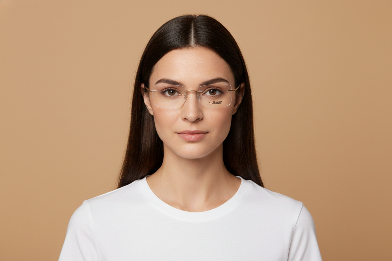 Женская модель в Очки для зрения Silhouette Momentum 5529 EY 7620 52 19