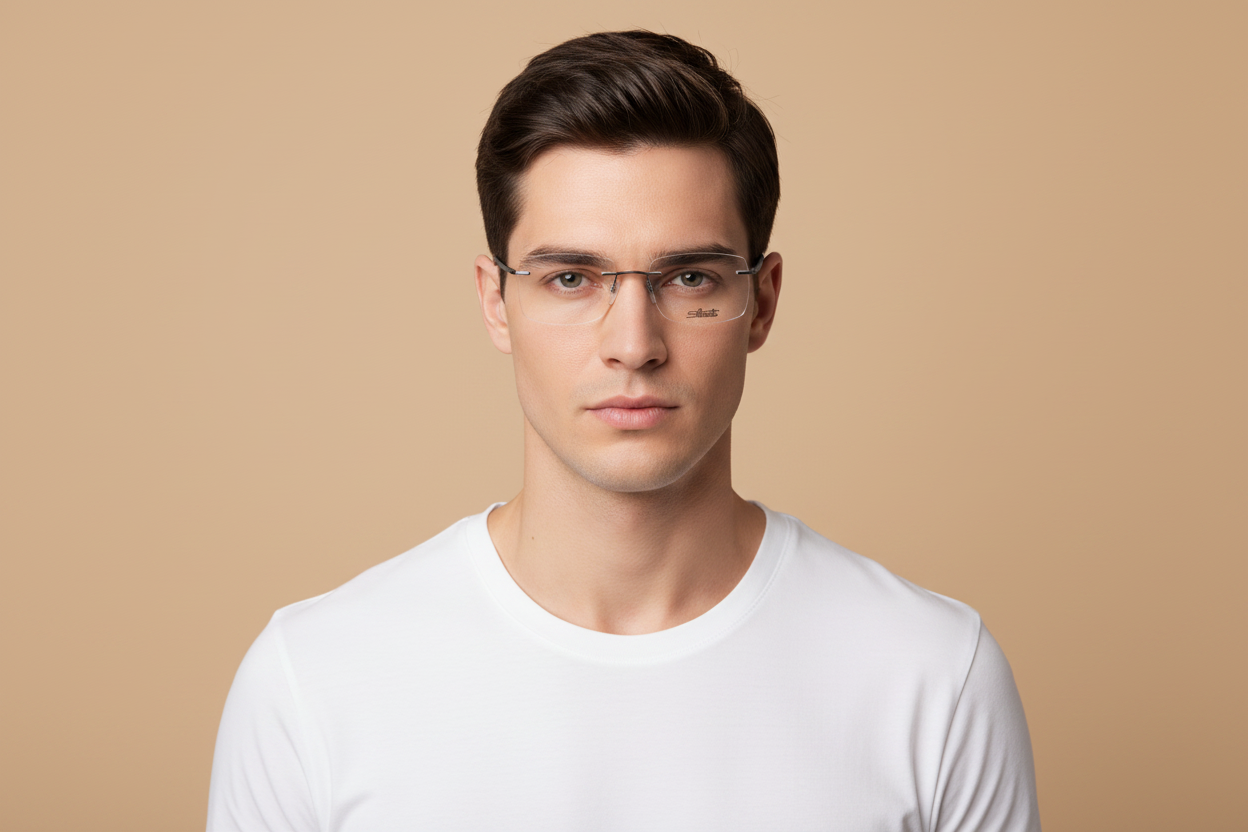 Modelo masculino llevando Gafas Graduadas Silhouette  Titan Wave 5567 LC 7310 55 19