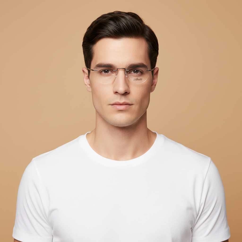 Modelo masculino llevando Gafas Graduadas Silhouette The Visionary 5586/CK 6560 47 19
