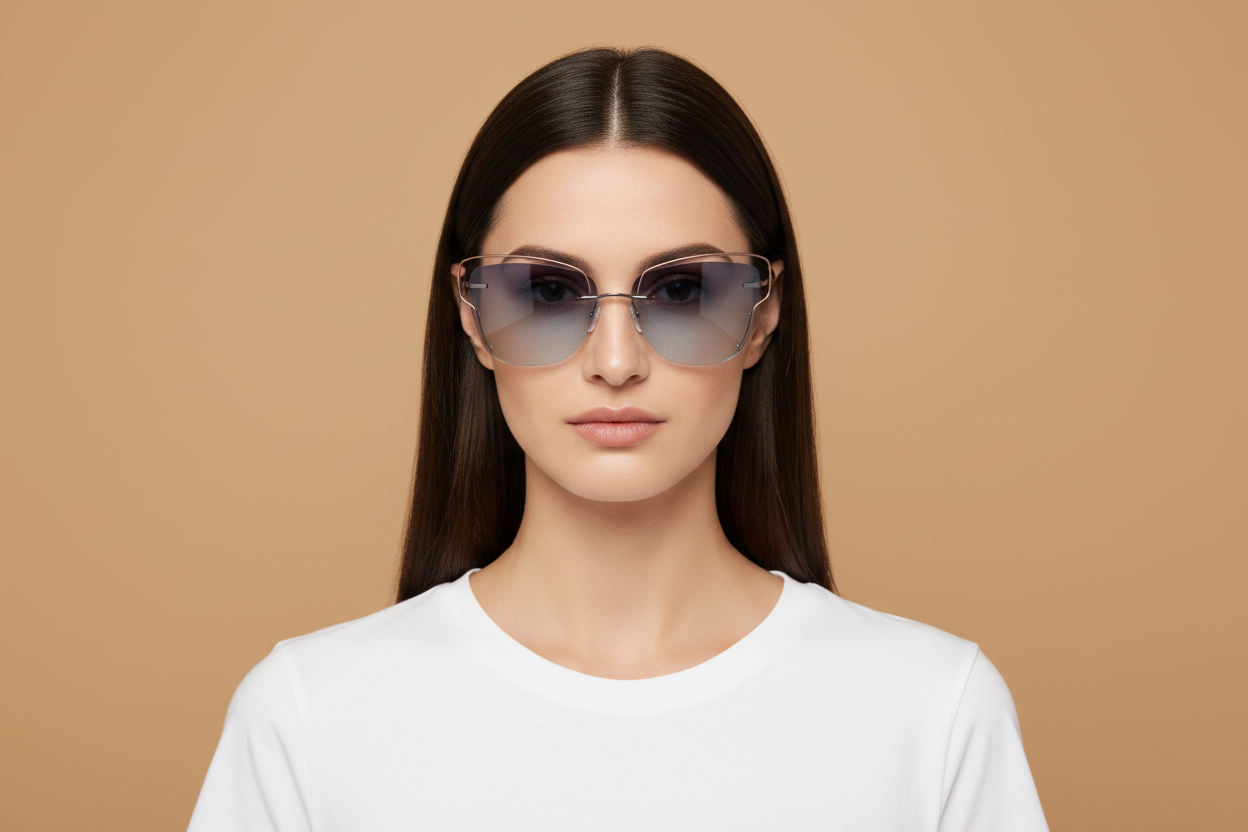 Modelo femenino llevando Gafas de Sol Silhouette Adwire 8162/75 6580 00 00