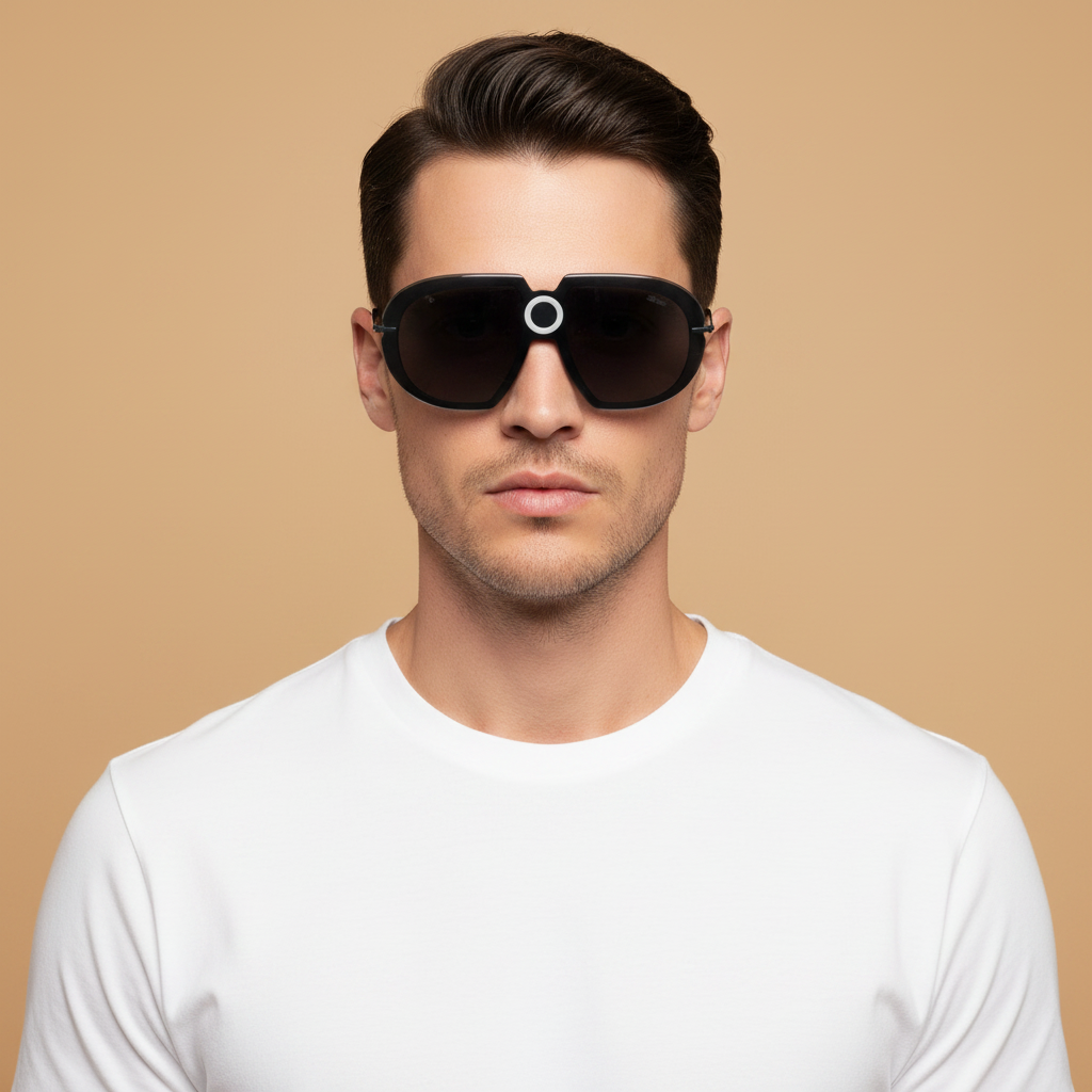 Modelo masculino llevando Gafas de Sol Silhouette Futura Dot 9912 75 9040 00 00