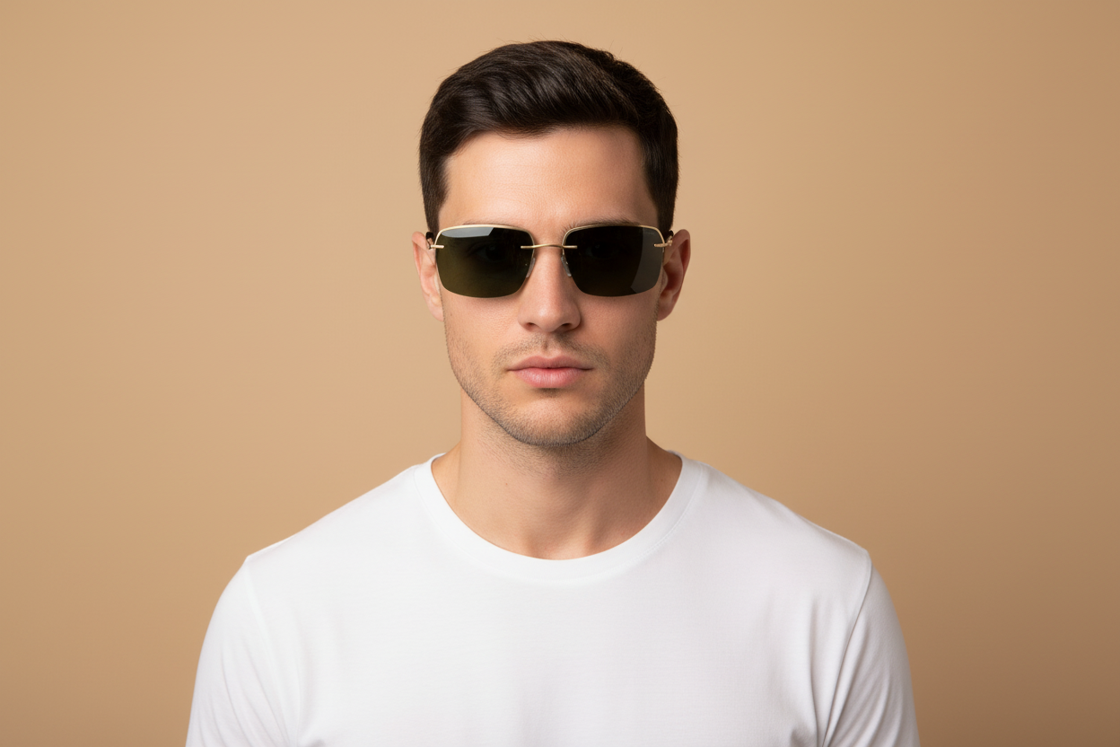 Modelo masculino llevando Gafas de Sol Silhouette Croissete Club 8725/75 7620 00 00