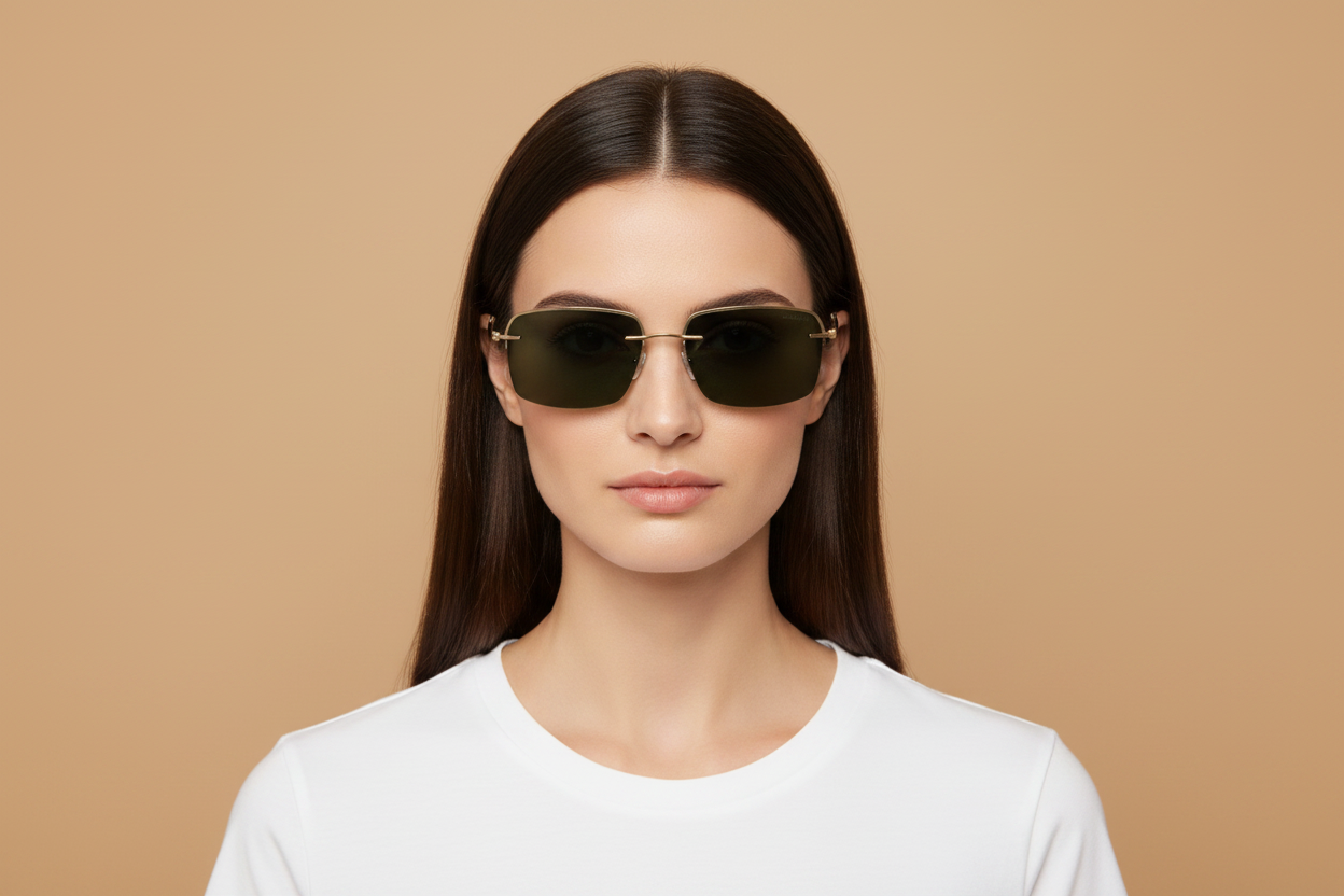Modelo femenino llevando Gafas de Sol Silhouette Croissete Club 8725/75 7620 00 00