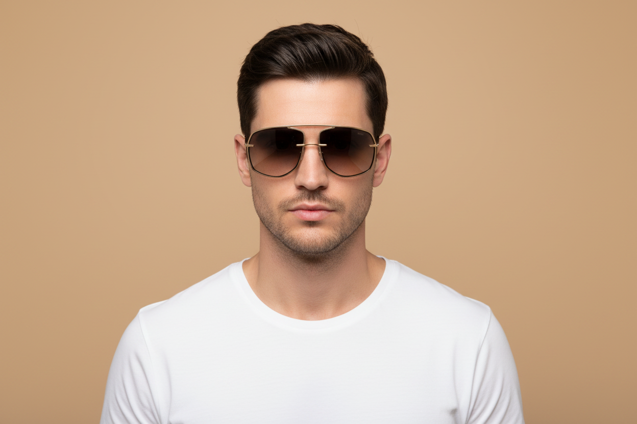 Modelo masculino llevando Gafas de Sol Silhouette New York Sky Fullrim 8733 75 7520 00 00