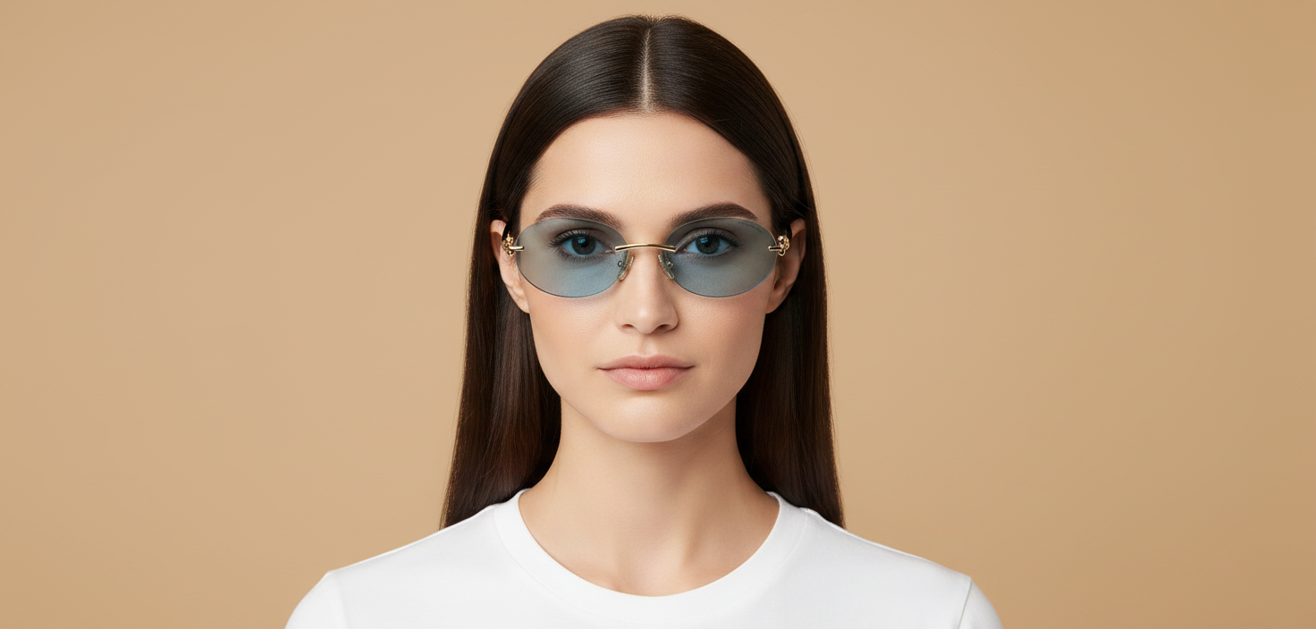 Modelo femenino llevando Gafas de Sol Tiffany&Co TF3104D 602180 56 18