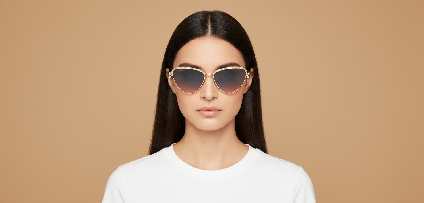 Modelo femenino llevando Gafas de Sol Tiffany&Co TF3107KB 622116 59 16