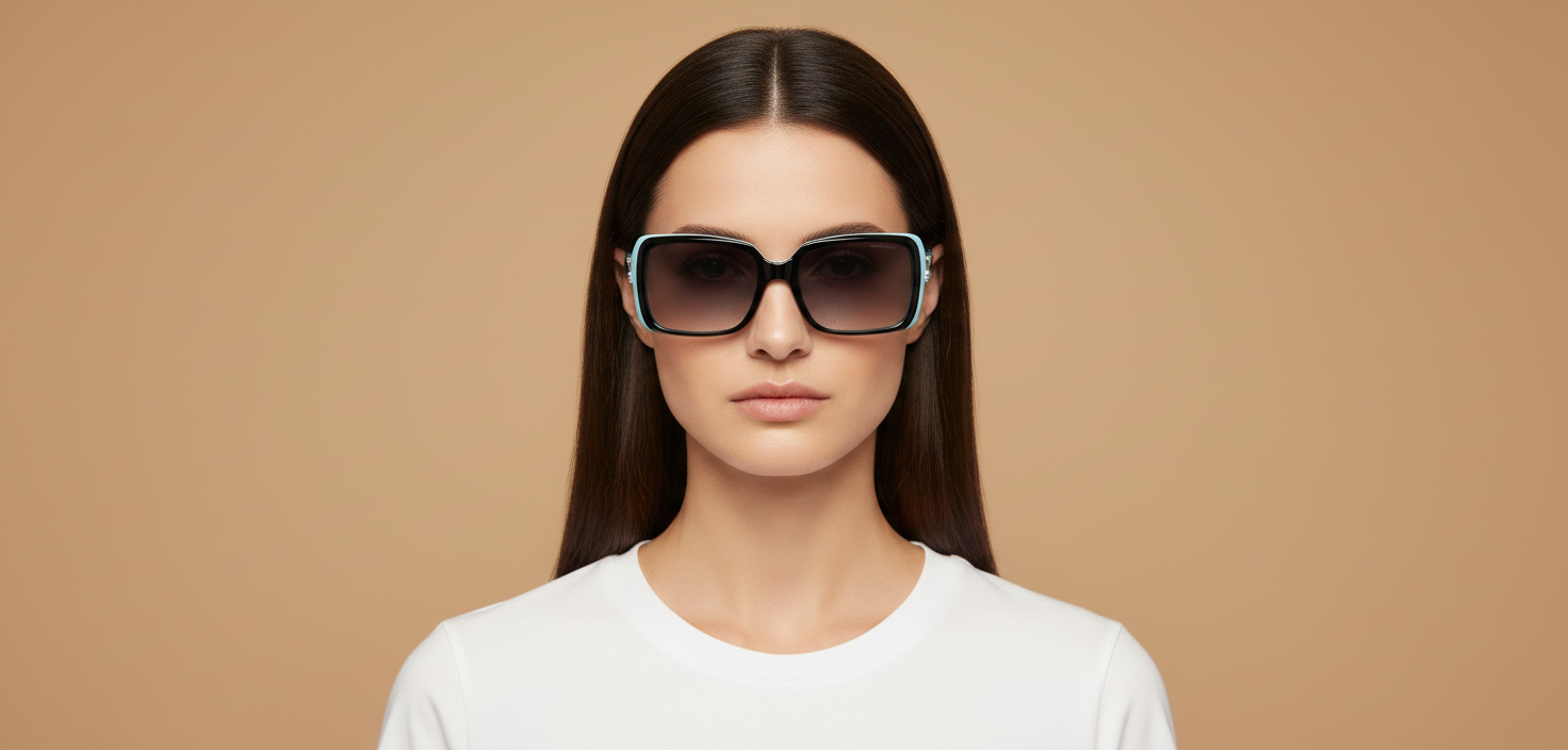 Женская модель в Солнцезащитные очки Tiffany&Co TF4047B 80553C 55 19