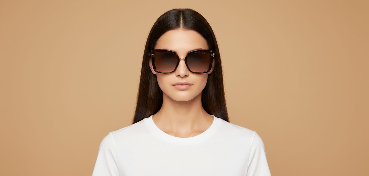 Weibliches Modell trägt Sonnenbrillen Tiffany&Co TF4185 80153B 54 19