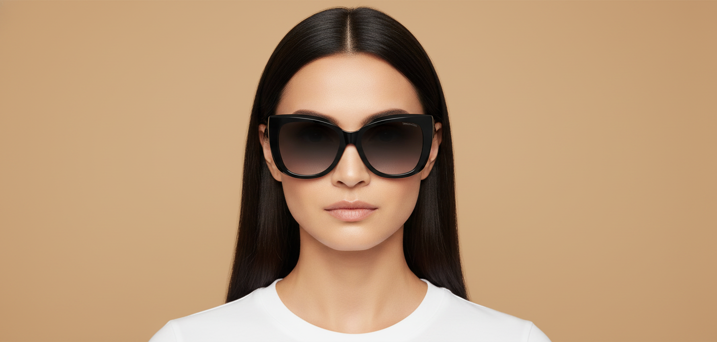Modelo femenino llevando Gafas de Sol Tiffany&Co TF4229 8001T3 55 17