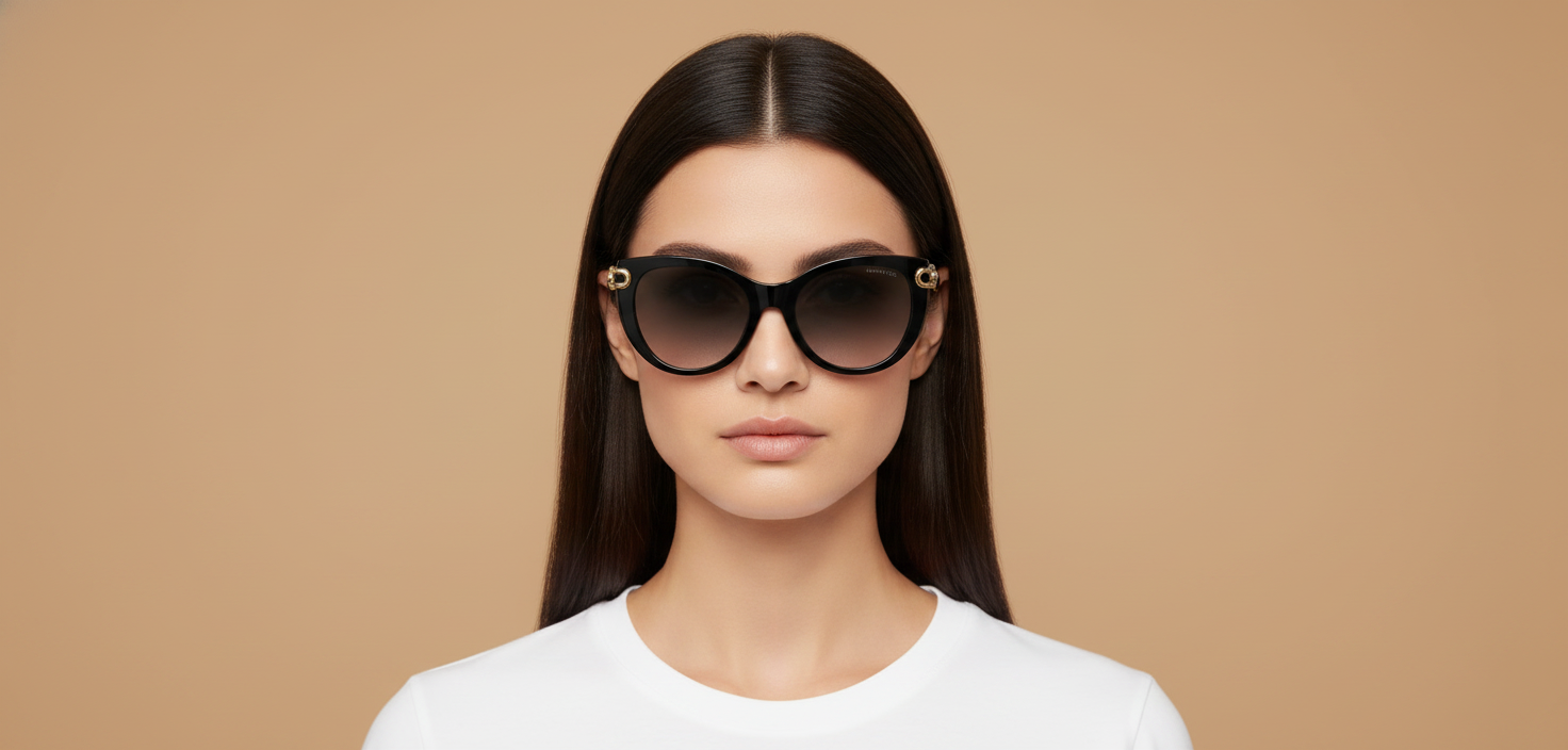 Modelo femenino llevando Gafas de Sol Tiffany&Co TF4232 80013C 53 19