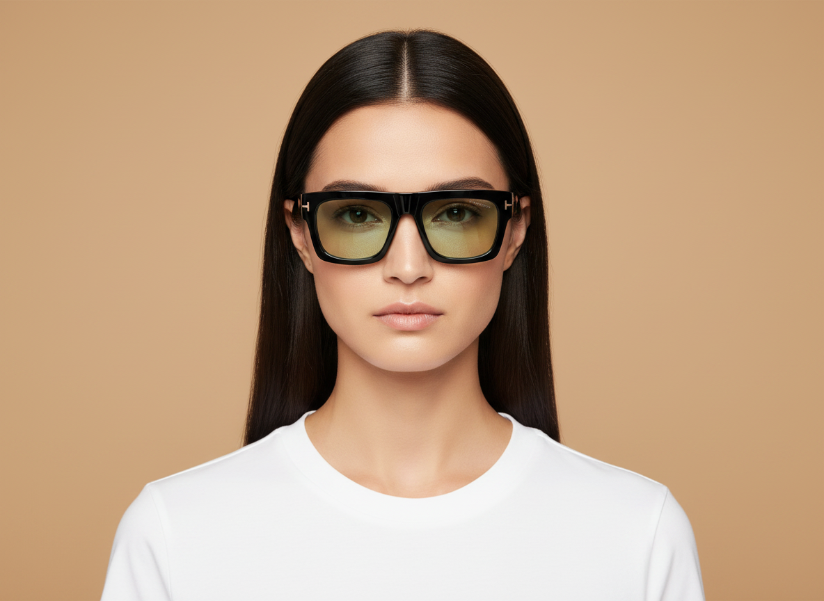 Modelo femenino llevando Gafas de Sol Tom Ford FT0711 01N 53 20