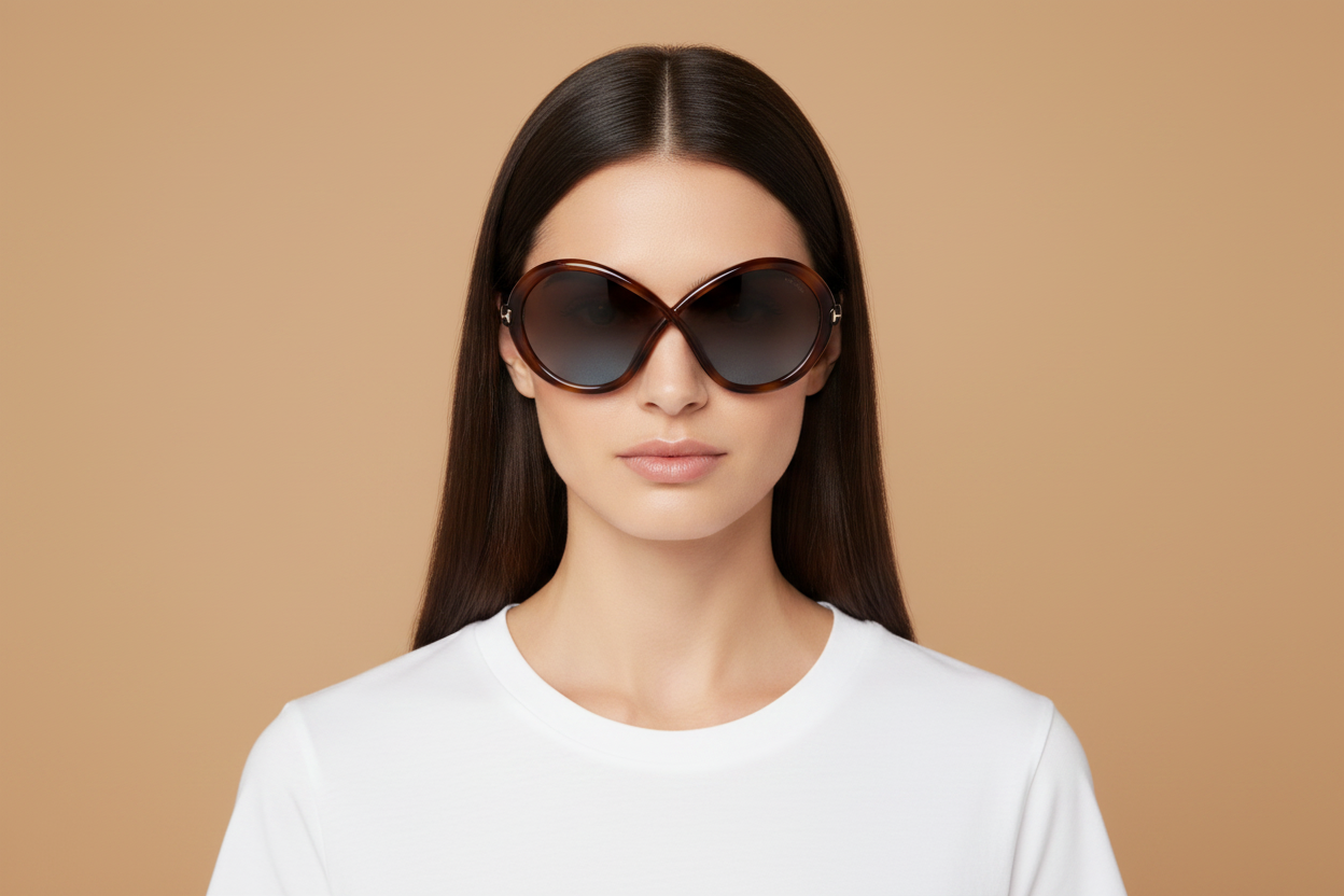 Modelo femenino llevando Gafas de Sol Tom Ford Jada FT1070 53F 68 05