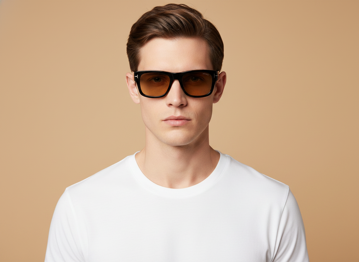 Modelo masculino llevando Gafas de Sol Tom Ford FT1303 01E 55 19
