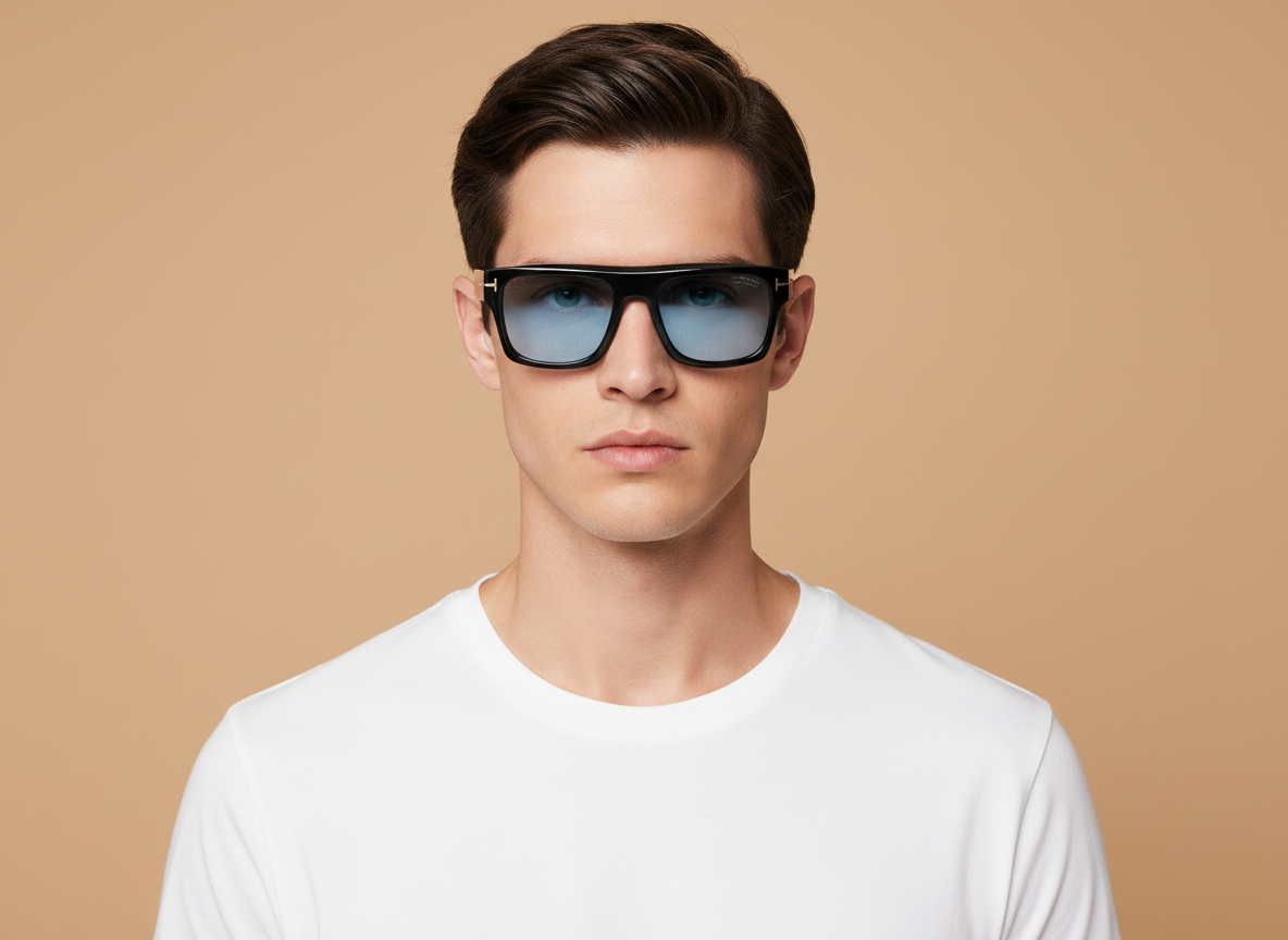 Modelo masculino llevando Gafas de Sol Tom Ford FT1337 01V 53 20