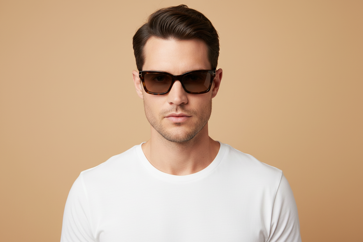Male model wearing Sunglasses Tom Ford Mikel TF1085 52H 54 17