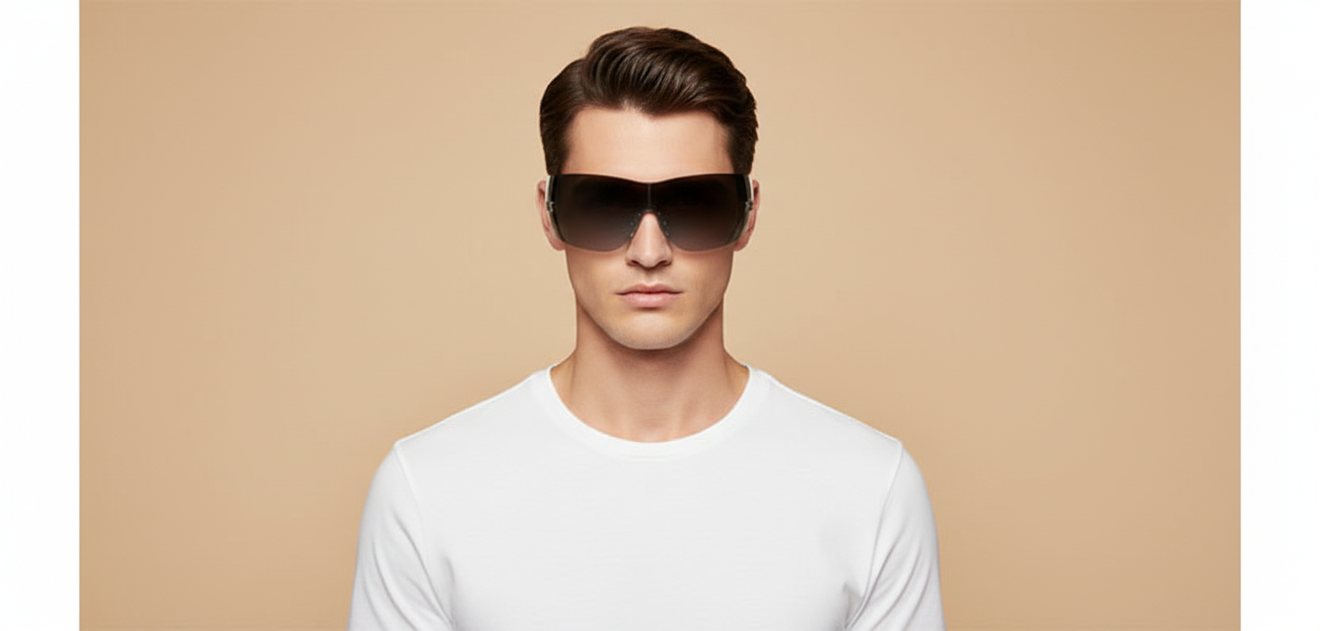 Male model wearing Sunglasses Versace VE2054 10008G 41 00